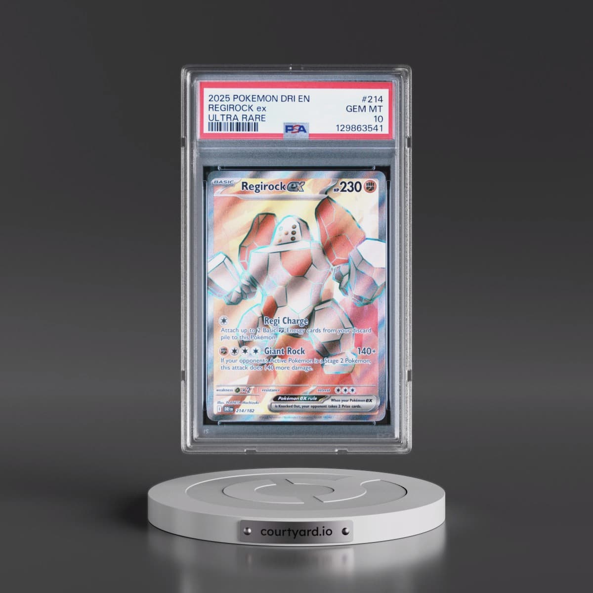 2025 Pokémon Dri EN-Destined Rivals #214 Regirock EX - Holo Ultra Rare (PSA 10 GEM MINT)