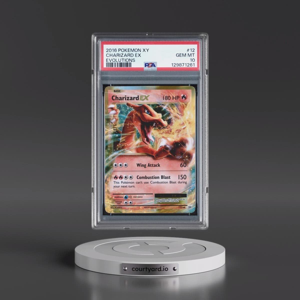 2016 Pokémon XY Evolutions #12 Charizard EX - Holo (PSA 10 GEM MINT)