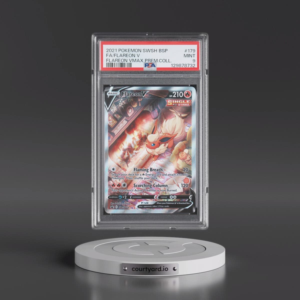 2021 Pokémon Swsh Black Star Promo #179 Flareon V - Holo Full Art Flareon Vmax Premium Collection (PSA 9 MINT)