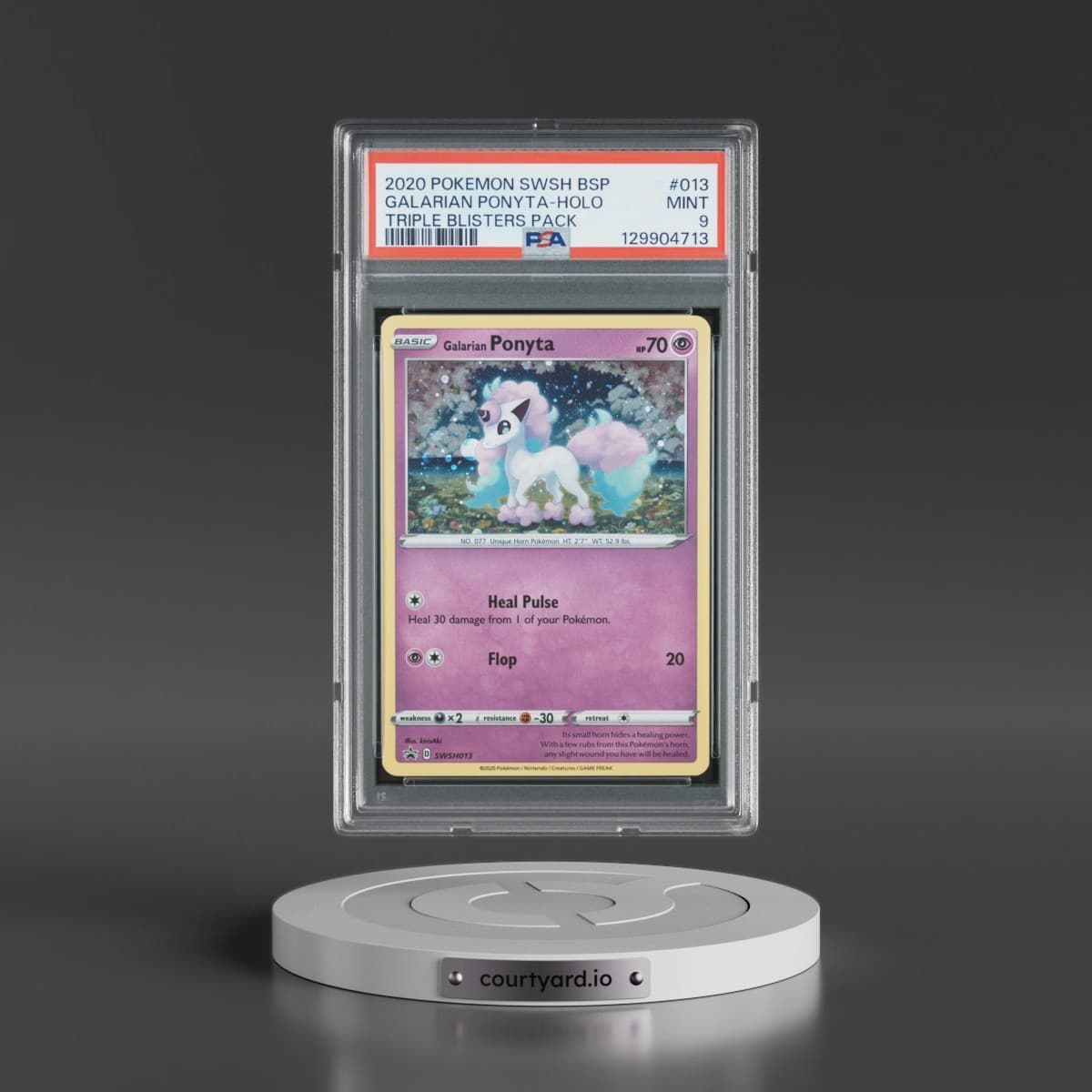 2020 Pokémon Swsh Black Star Promo #013 Galarian Ponyta - Holo Triple Blisters Pack (PSA 9 MINT)