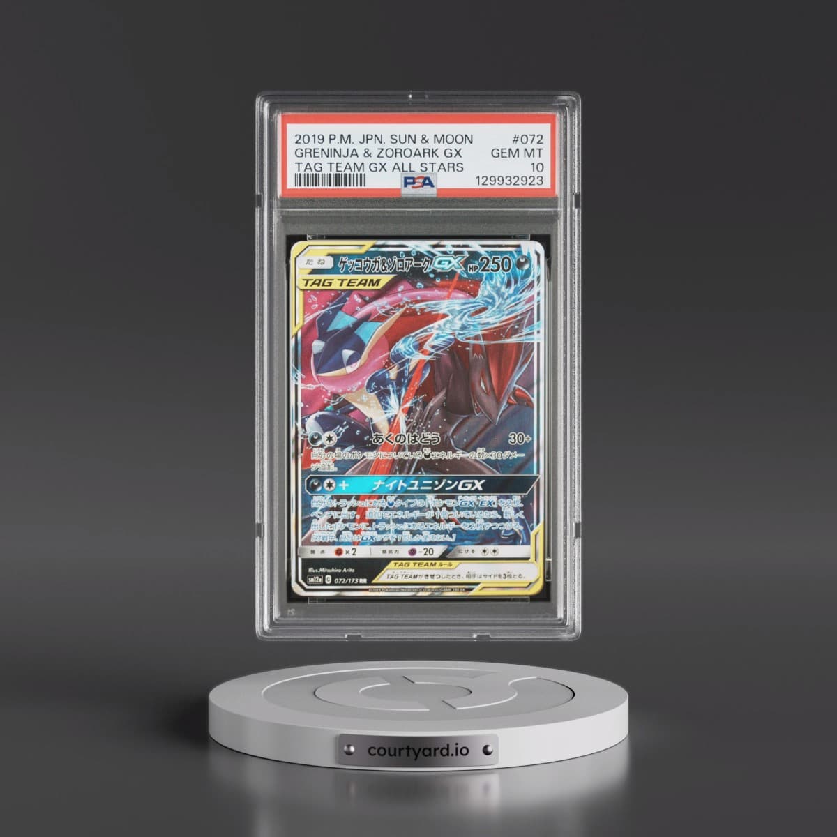 2019 Pokémon Sun & Moon Tag Team GX All Stars #072 Greninja & Zoroark GX - Holo (PSA 10 GEM MINT)