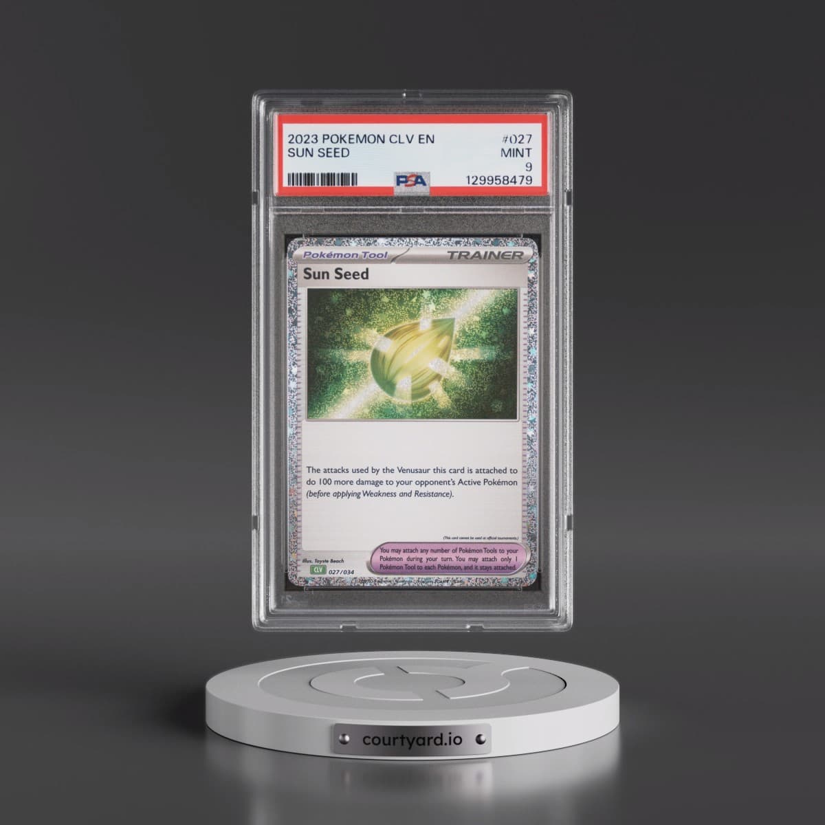 2023 Pokémon CLV-Trading Card Game Classic Venusaur & Lugia EX Deck #027 Sun Seed (PSA 9 MINT)