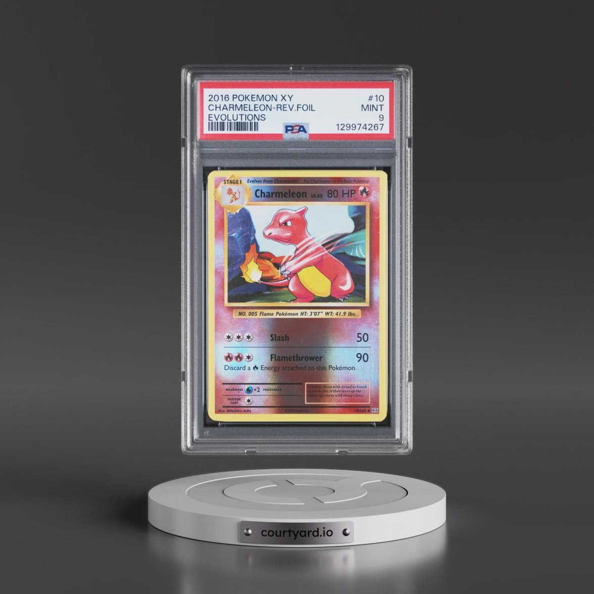 2016 Pokémon XY Evolutions #10 Charmeleon - Reverse Foil (PSA 9 MINT)