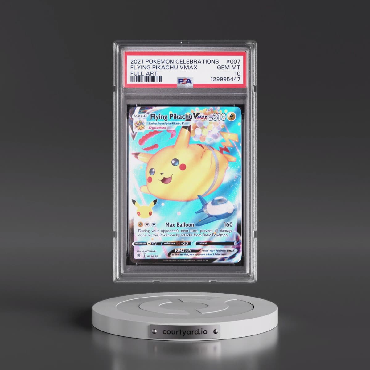 2021 Pokémon Celebrations #007 Flying Pikachu Vmax - Full Art (PSA 10 GEM MINT)
