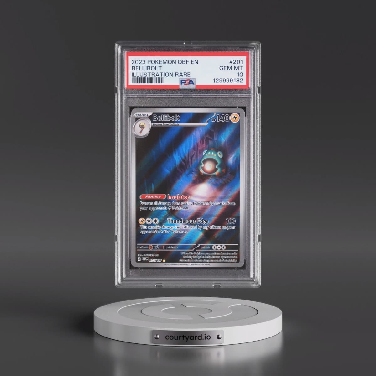 2023 Pokémon Obf EN-Obsidian Flames #201 Bellibolt - Illustration Rare (PSA 10 GEM MINT)