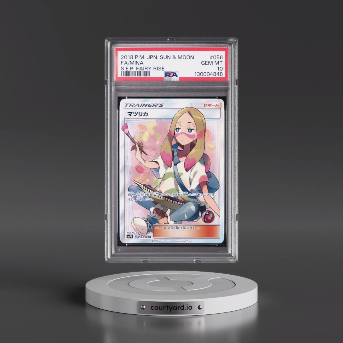 2018 Pokémon Sun & Moon Strength Expansion Pack Fairy Rise #056 Mina - Full Art (PSA 10 GEM MINT)