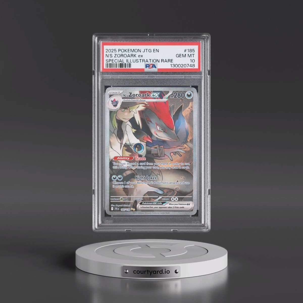 2025 Pokémon Jtg EN-Journey Together #185 N's Zoroark EX - Holo Special Illustration Rare (PSA 10 GEM MINT)