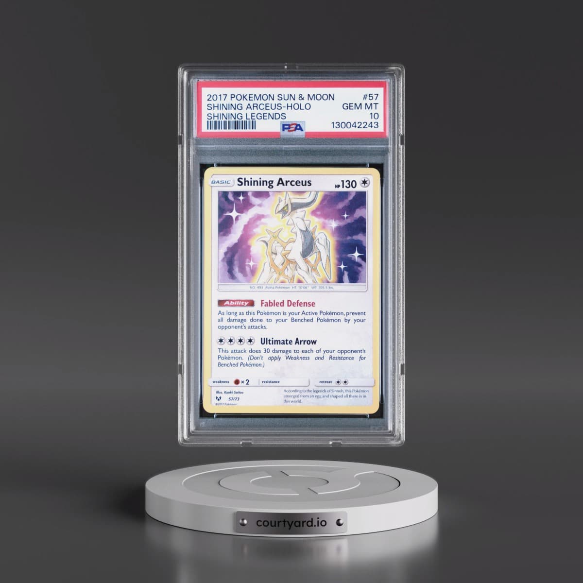 2017 Pokémon Sun & Moon Shining Legends #57 Shining Arceus - Holo Holo (PSA 10 GEM MINT)