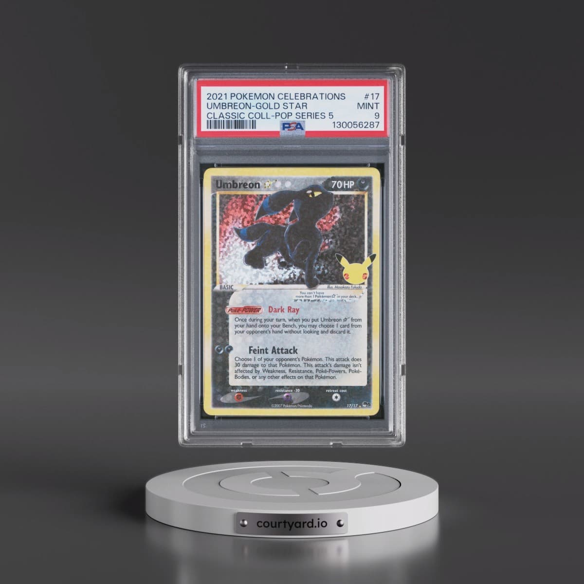 2021 Pokémon Celebrations Classic Collection #17 Umbreon-Gold Star (PSA 9 MINT)