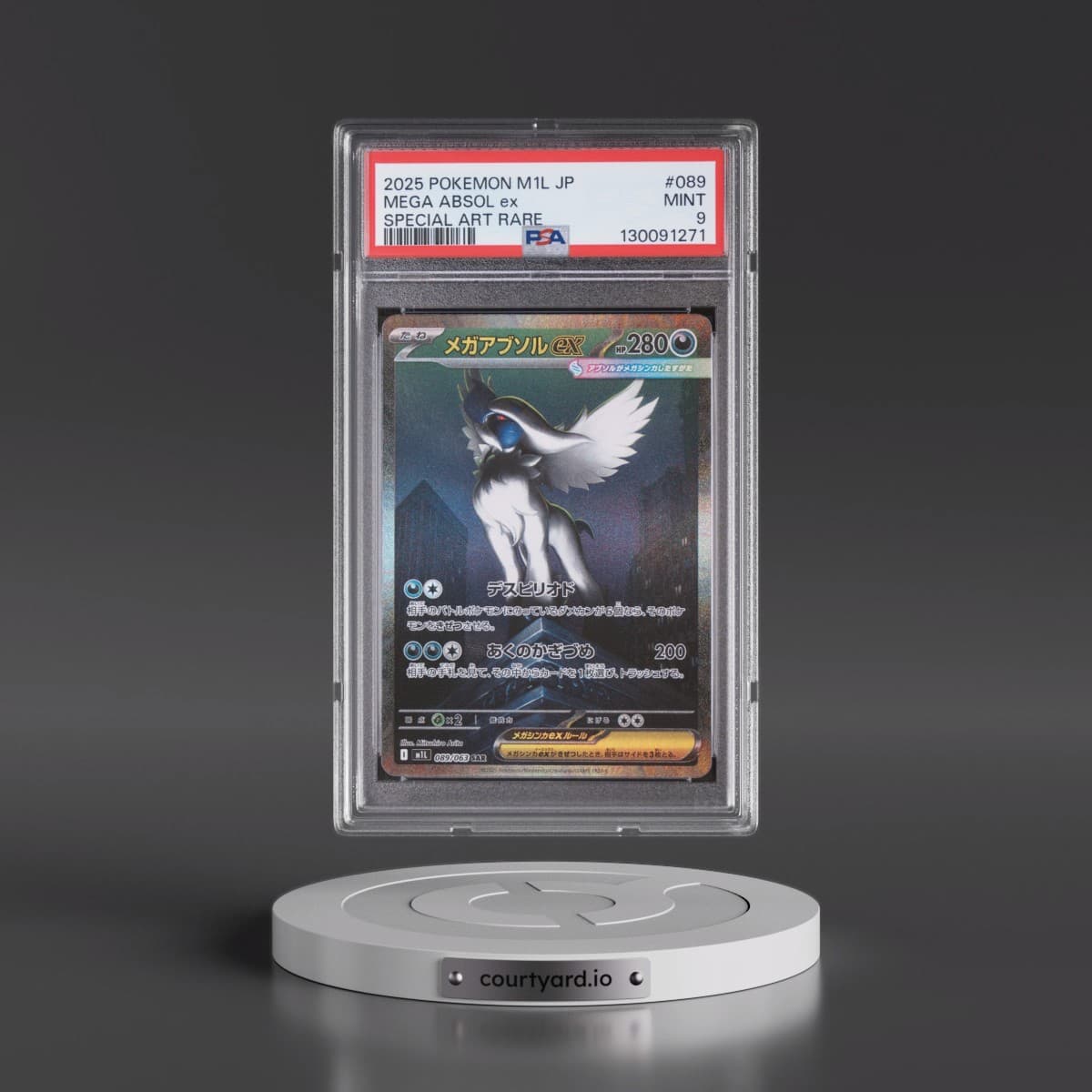 2025 Pokémon M1l-Mega Brave #089 Mega Absol EX - Holo Special Art Rare (PSA 9 MINT)