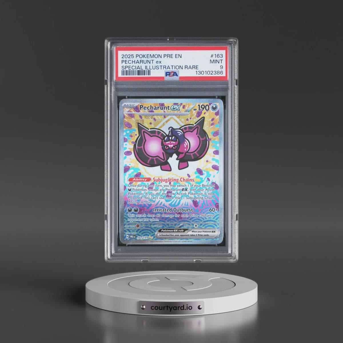 2025 Pokémon Pre EN-Prismatic Evolutions #163 Pecharunt EX - Holo Special Illustration Rare (PSA 9 MINT)
