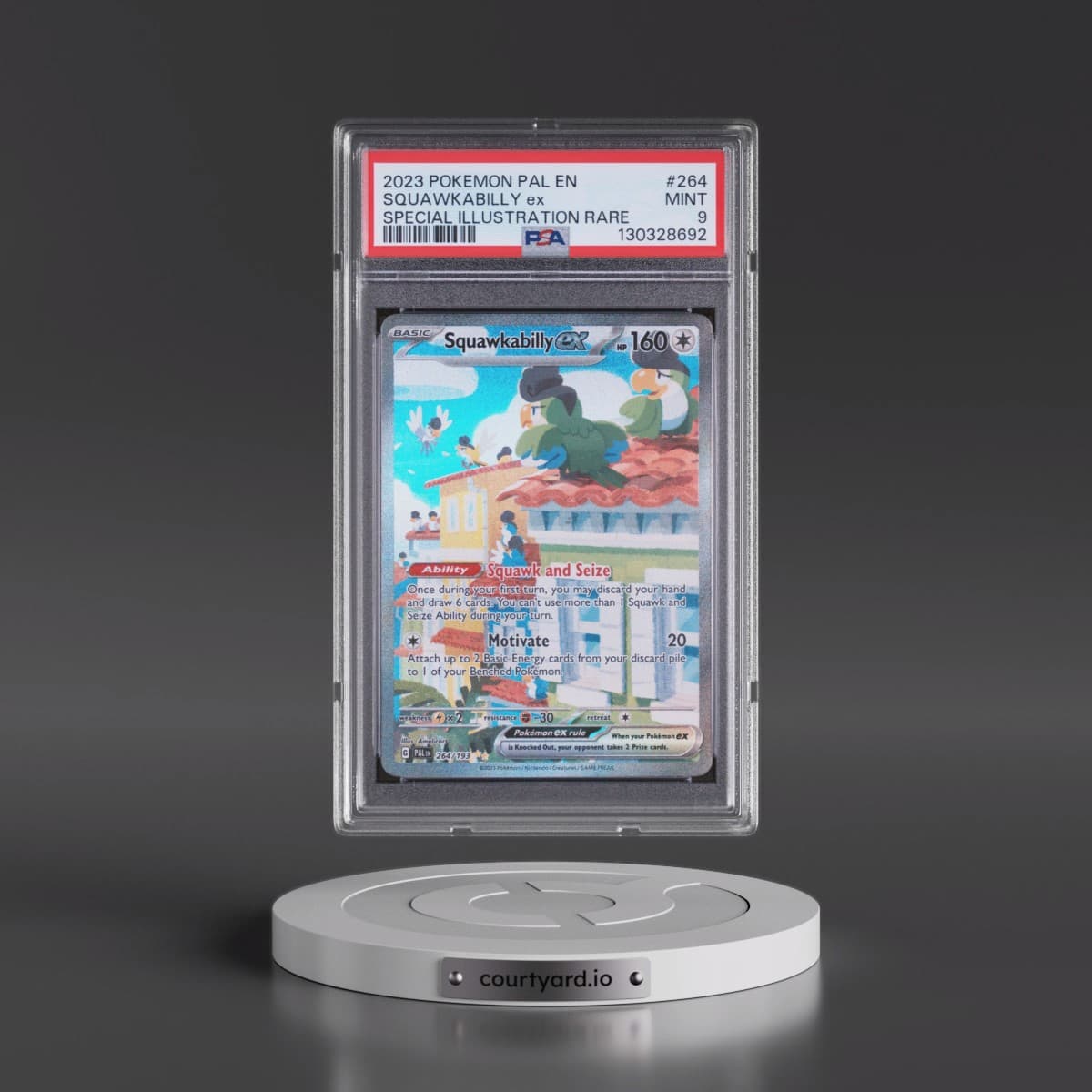2023 Pokémon Pal EN-Paldea Evolved #264 Squawkabilly EX - Holo Special Illustration Rare (PSA 9 MINT)