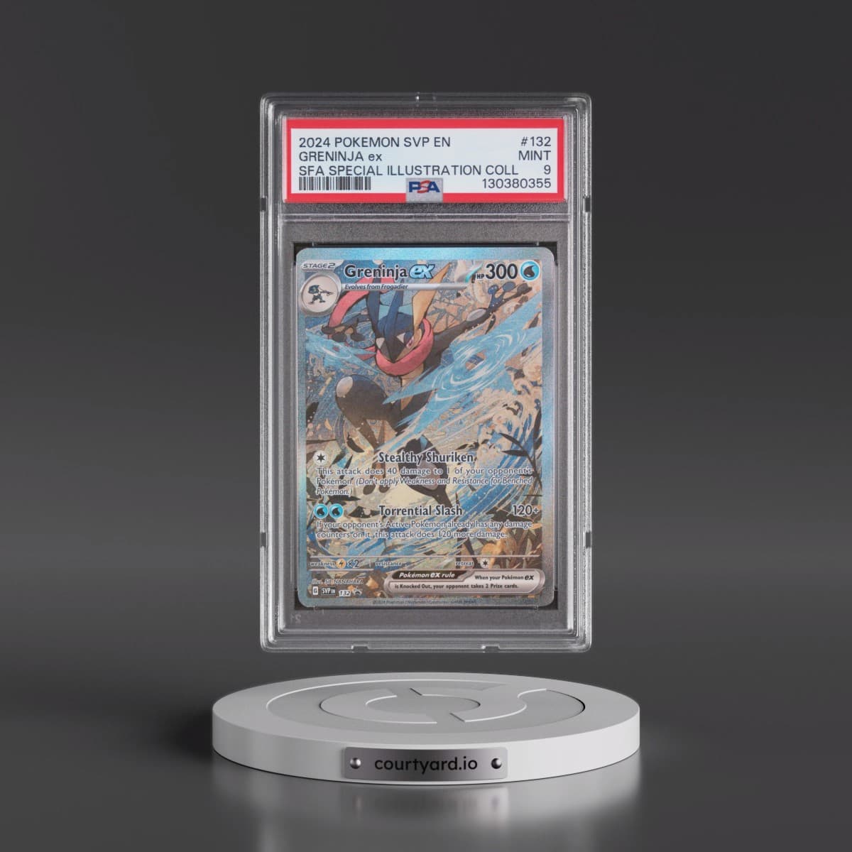 2024 Pokémon Svp EN-SV Black Star Promo #132 Greninja EX - Holo Shrouded Fable Special Illustration Collection (PSA 9 MINT)