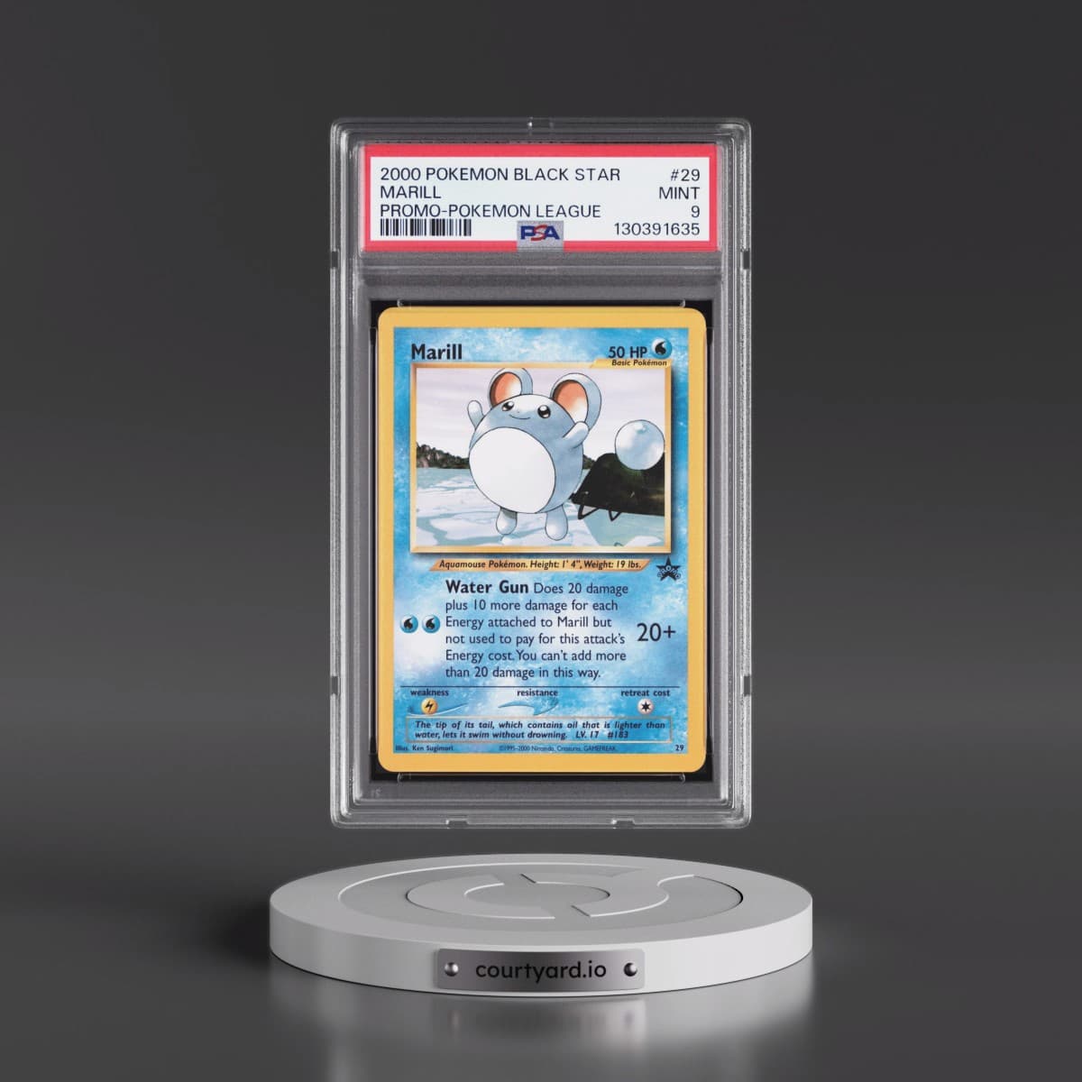 2000 Pokémon Promo Black Star #29 Marill - Pokemon League (PSA 9 MINT)