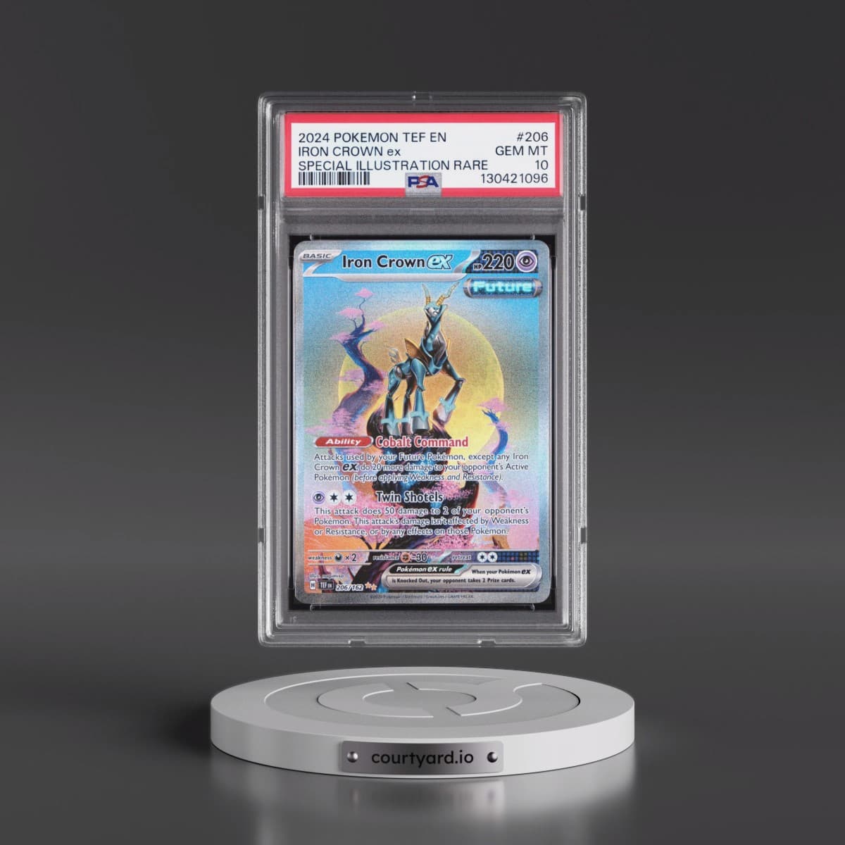 2024 Pokémon Tef EN-Temporal Forces #206 Iron Crown EX - Holo Special Illustration Rare (PSA 10 GEM MINT)