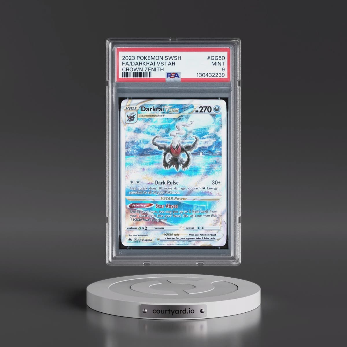 2023 Pokémon Sword and Shield Crown Zenith #GG50 Darkrai Vstar - Full Art (PSA 9 MINT)