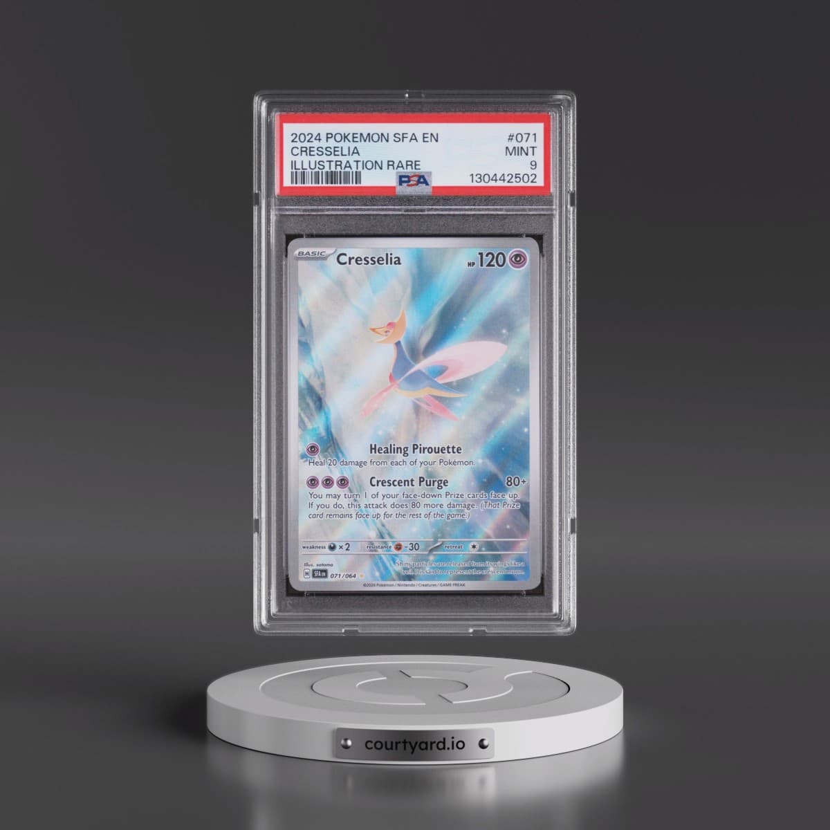 2024 Pokémon Sfa EN-Shrouded Fable #071 Cresselia - Illustration Rare (PSA 9 MINT)