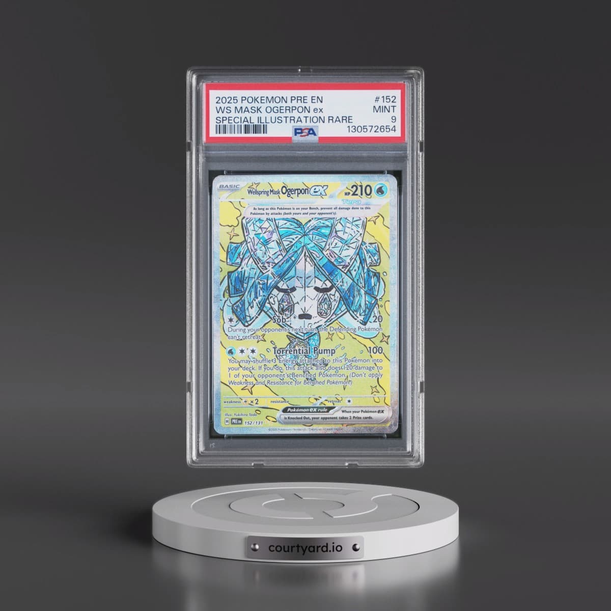 2025 Pokémon Pre EN-Prismatic Evolutions #152 Wellspring Mask Ogerpon EX - Holo Special Illustration Rare (PSA 9 MINT)