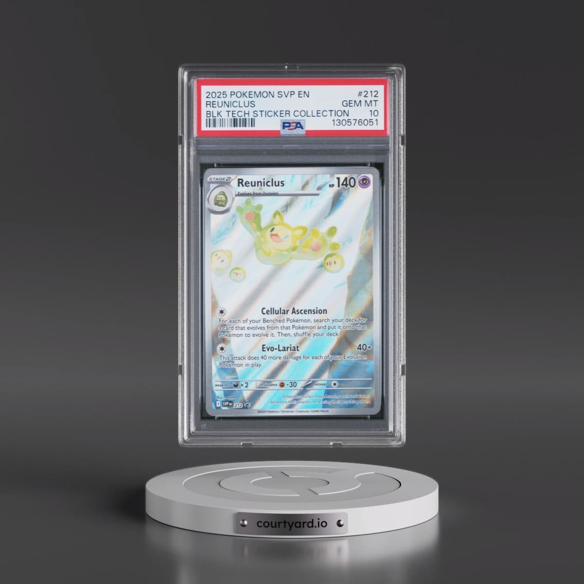 2025 Pokémon Svp EN-SV Black Star Promo #212 Reuniclus - Black Bolt Tech Sticker Collection (PSA 10 GEM MINT)