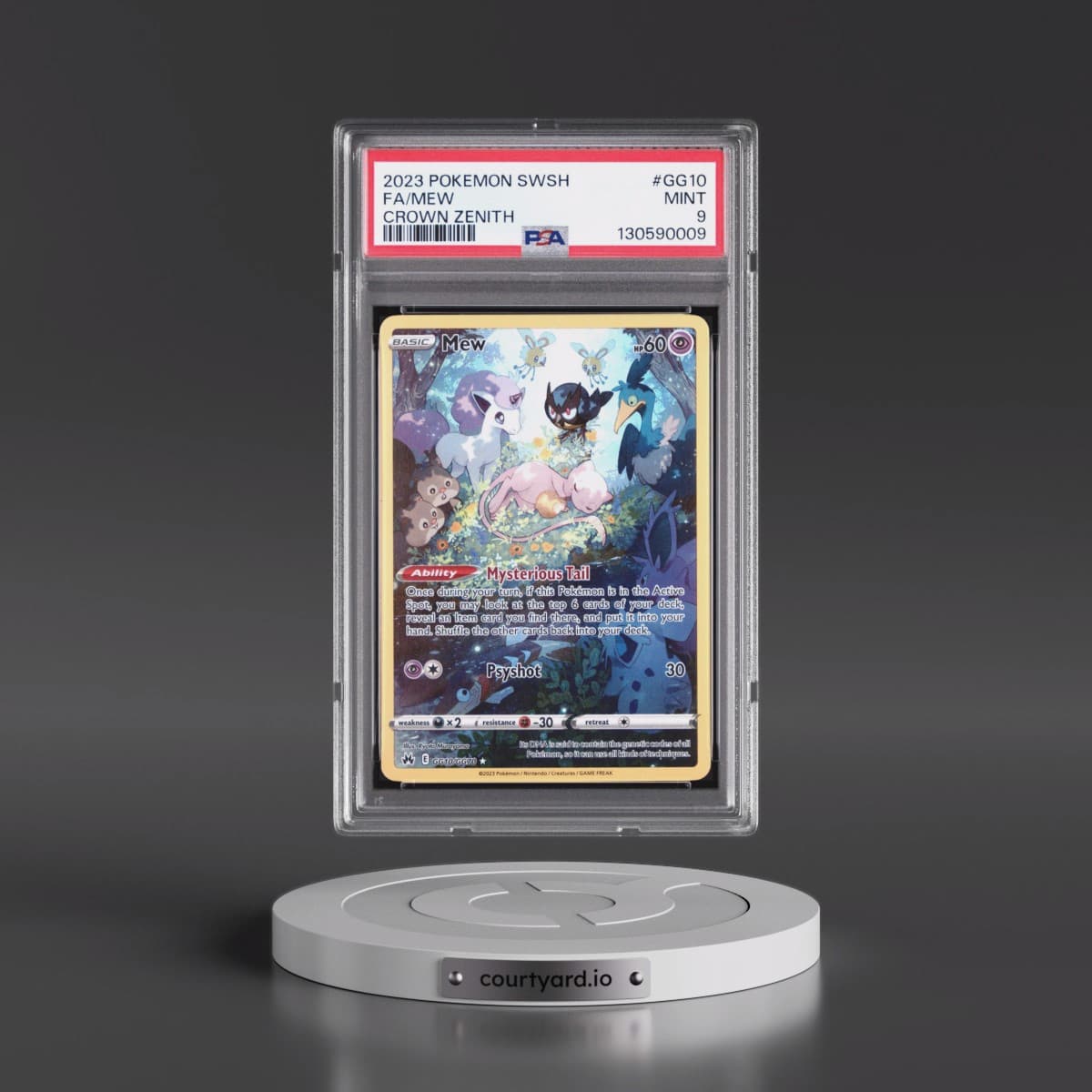 2023 Pokémon Sword and Shield Crown Zenith #GG10 Mew - Full Art (PSA 9 MINT)