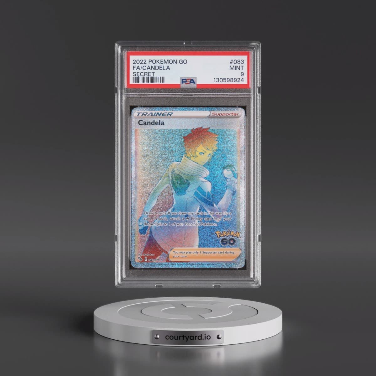 2022 Pokémon Go #083 Candela - Full Art Secret (PSA 9 MINT)