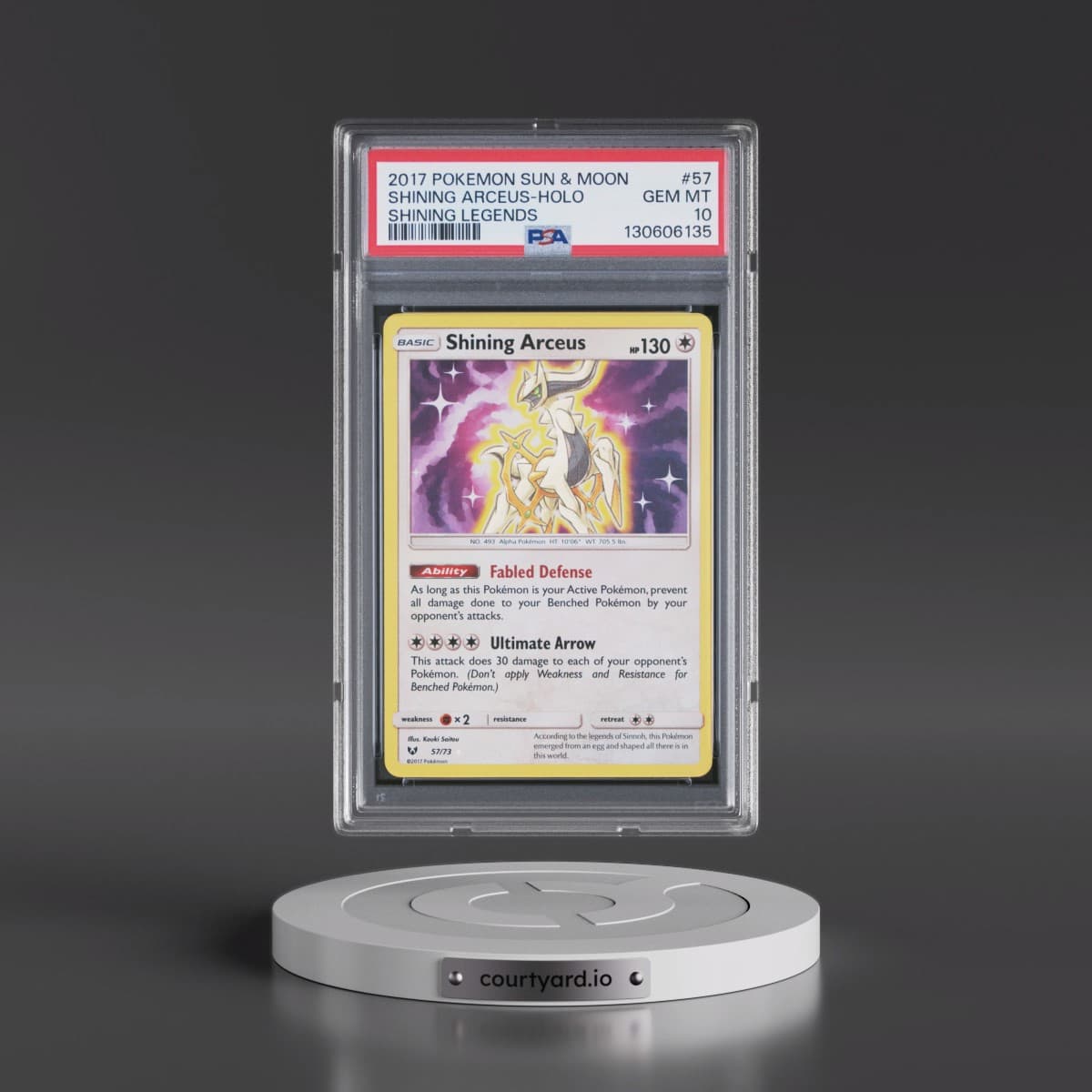 2017 Pokémon Sun & Moon Shining Legends #57 Shining Arceus - Holo Holo (PSA 10 GEM MINT)