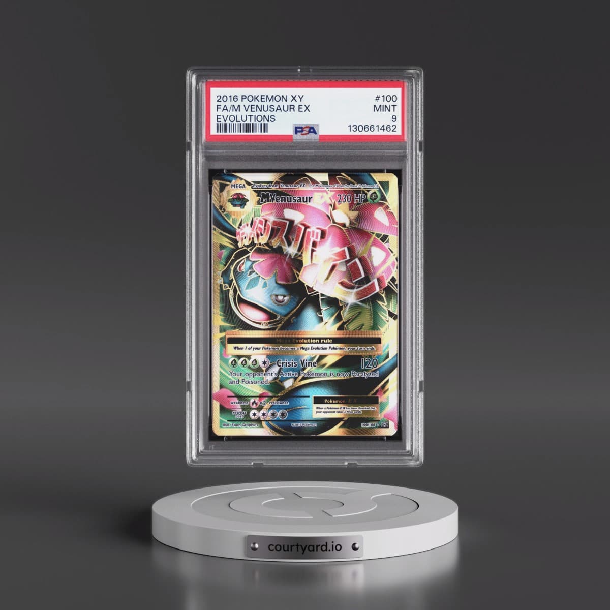 2016 Pokémon XY Evolutions #100 M Venusaur EX - Holo Full Art (PSA 9 MINT)