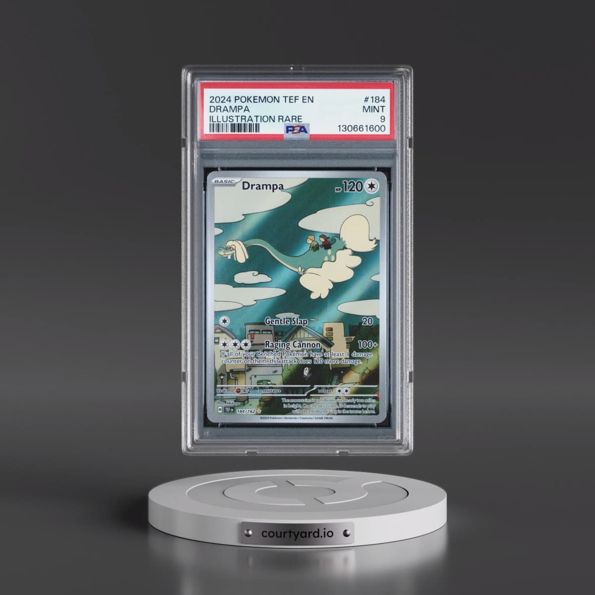 2024 Pokémon Tef EN-Temporal Forces #184 Drampa - Illustration Rare (PSA 9 MINT)