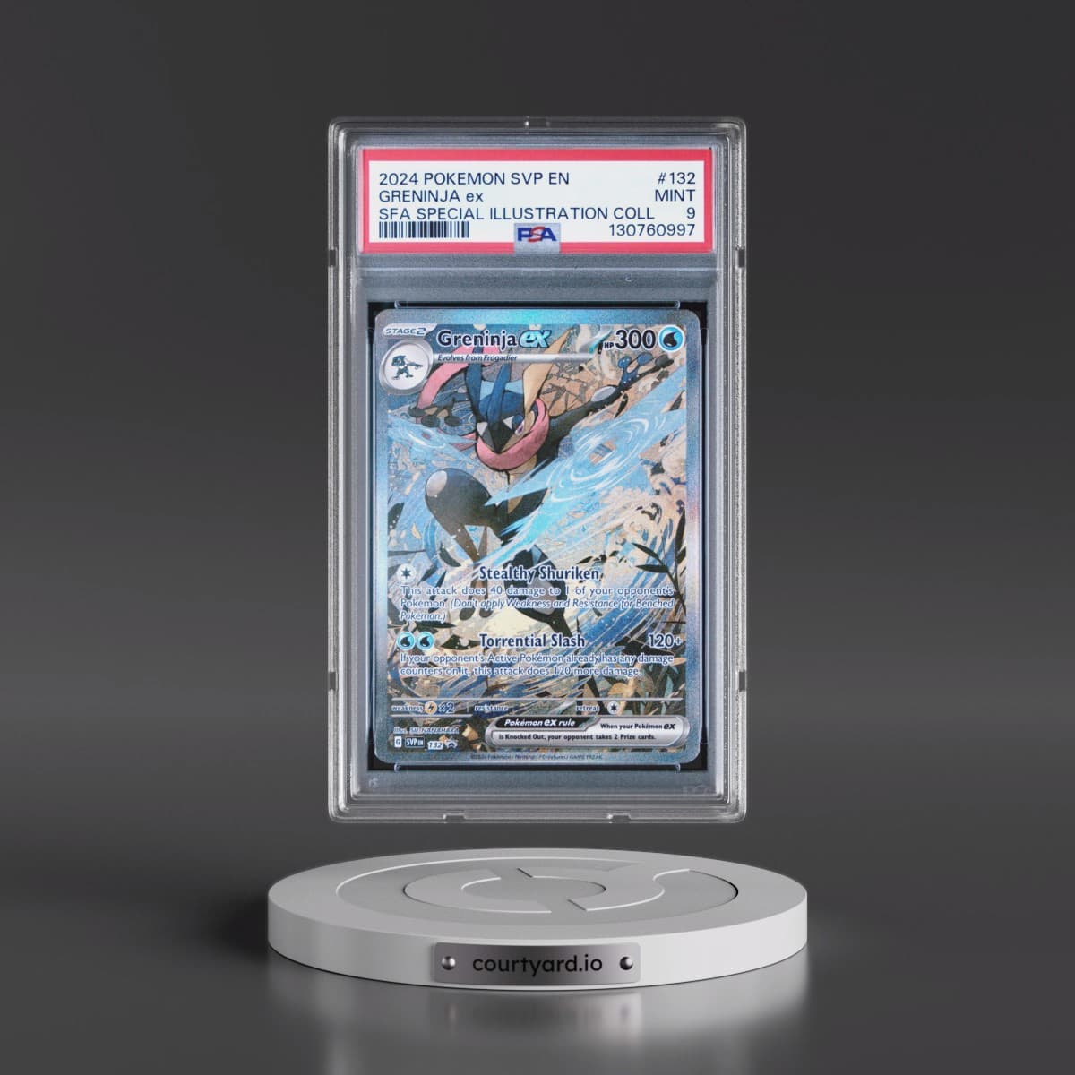 2024 Pokémon Svp EN-SV Black Star Promo #132 Greninja EX - Holo Shrouded Fable Special Illustration Collection (PSA 9 MINT)