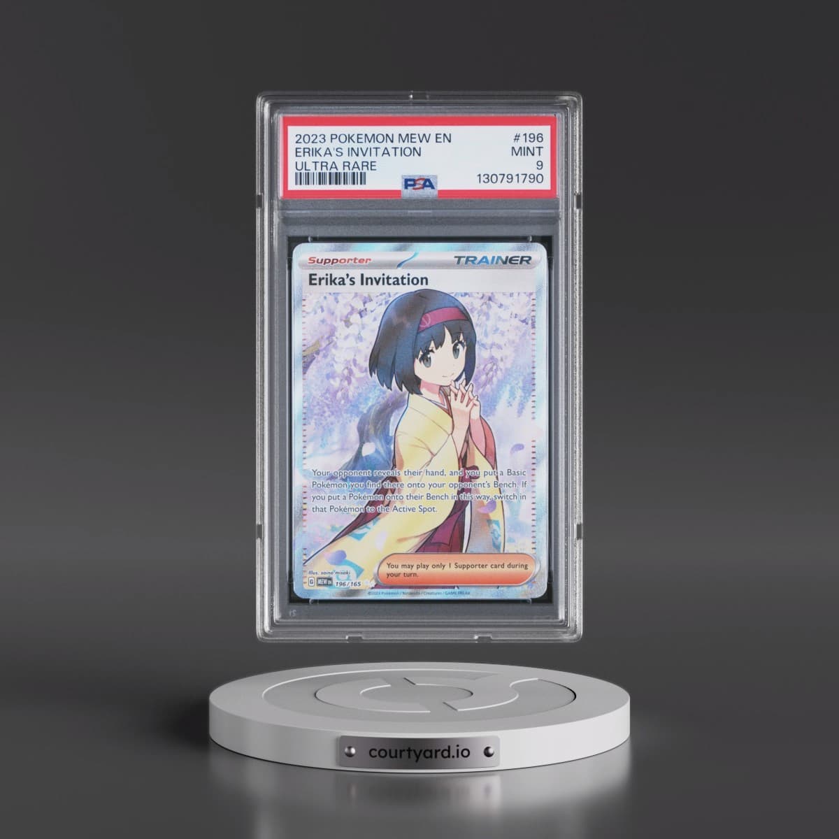2023 Pokémon Mew EN-151 #196 Erika's Invitation - Ultra Rare (PSA 9 MINT)