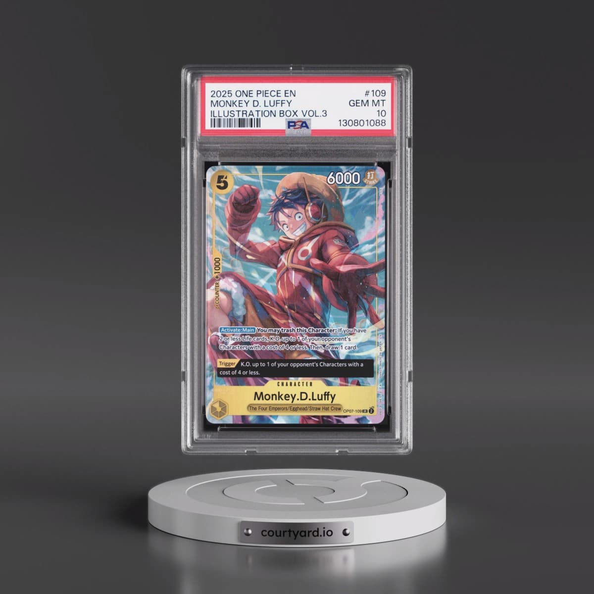 2025 One Piece Promos #109 Monkey D. Luffy - Illustration Box Vol.3 (PSA 10 GEM MINT)