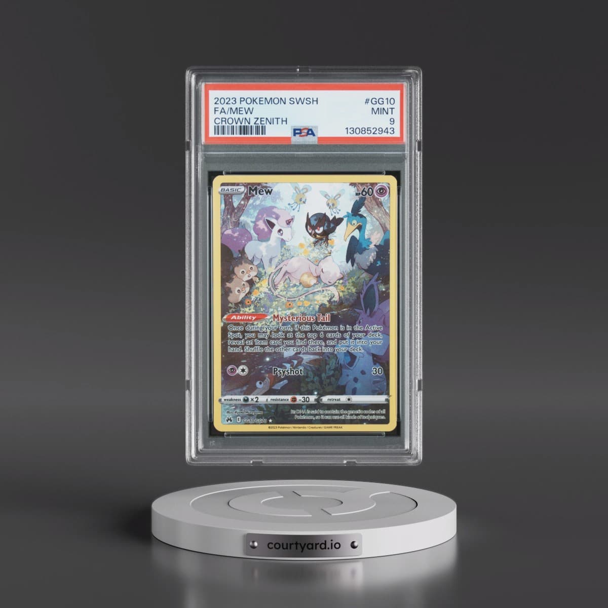 2023 Pokémon Sword and Shield Crown Zenith #GG10 Mew - Full Art (PSA 9 MINT)
