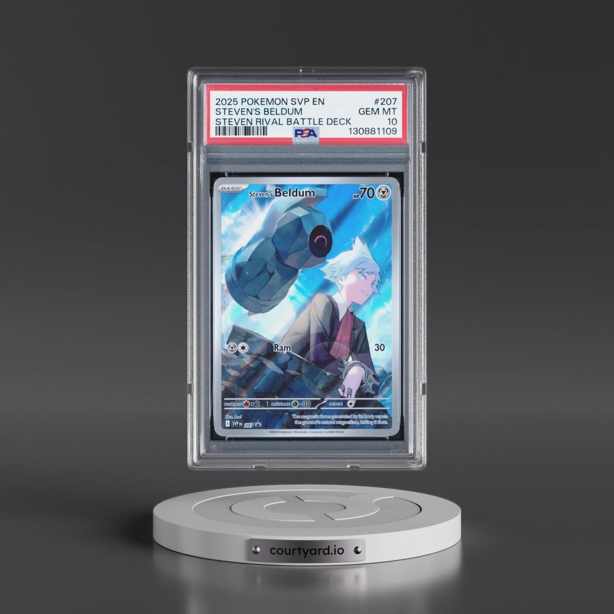 2025 Pokémon Svp EN-SV Black Star Promo #207 Steven's Beldum - Steven Rival Battle Deck (PSA 10 GEM MINT)