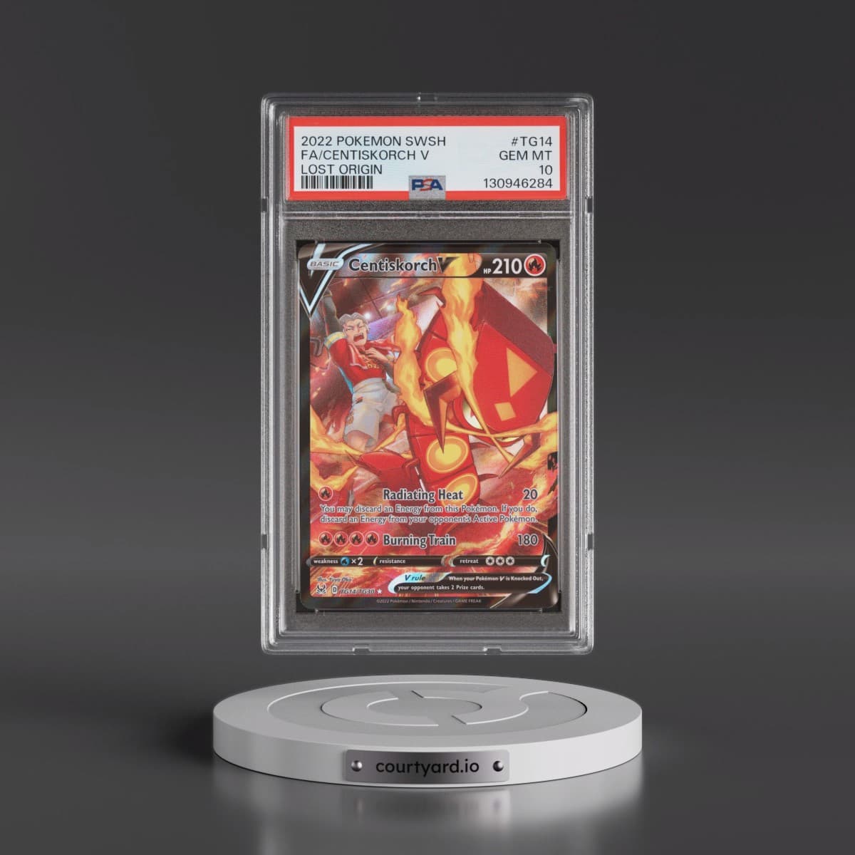 2022 Pokémon Sword & Shield Lost Origin #TG14 Centiskorch V - Holo Full Art (PSA 10 GEM MINT)