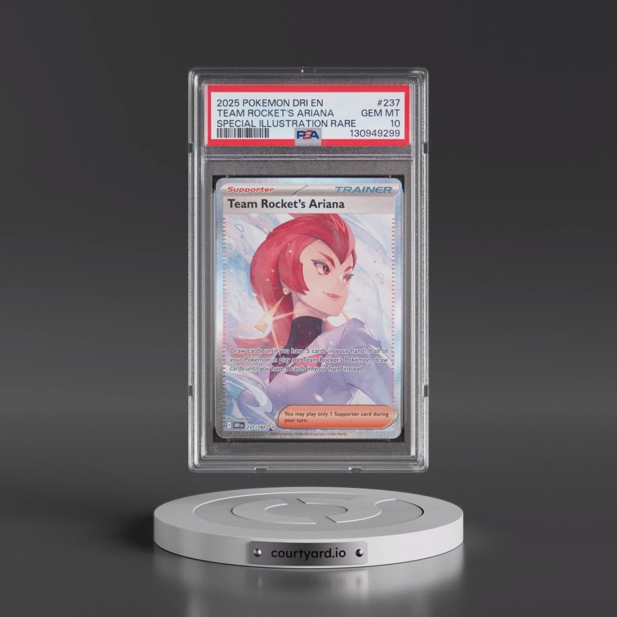 2025 Pokémon Dri EN-Destined Rivals #237 Team Rocket's Ariana - Special Illustration Rare (PSA 10 GEM MINT)