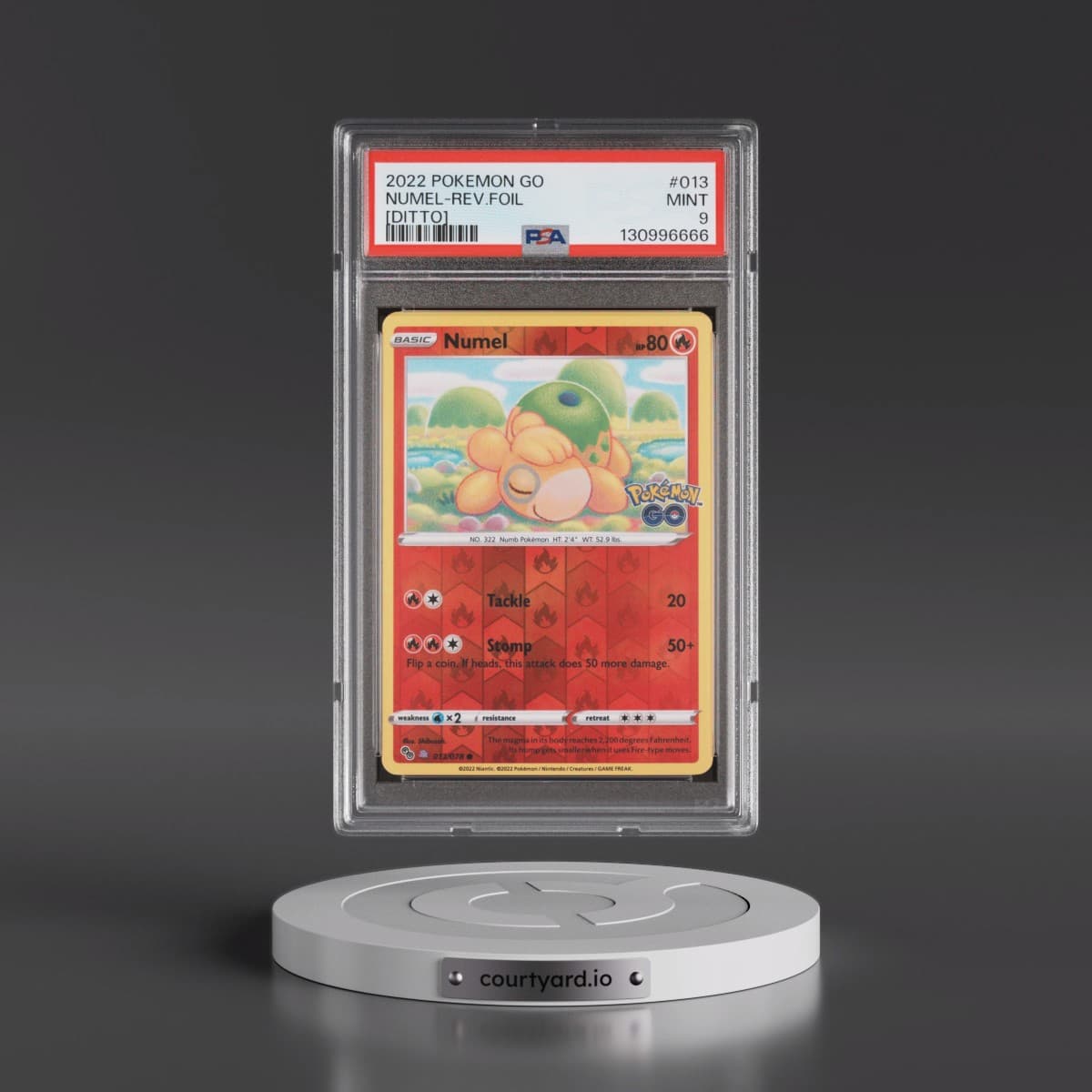 2022 Pokémon Go #013 Numel - Reverse Foil Ditto (PSA 9 MINT)