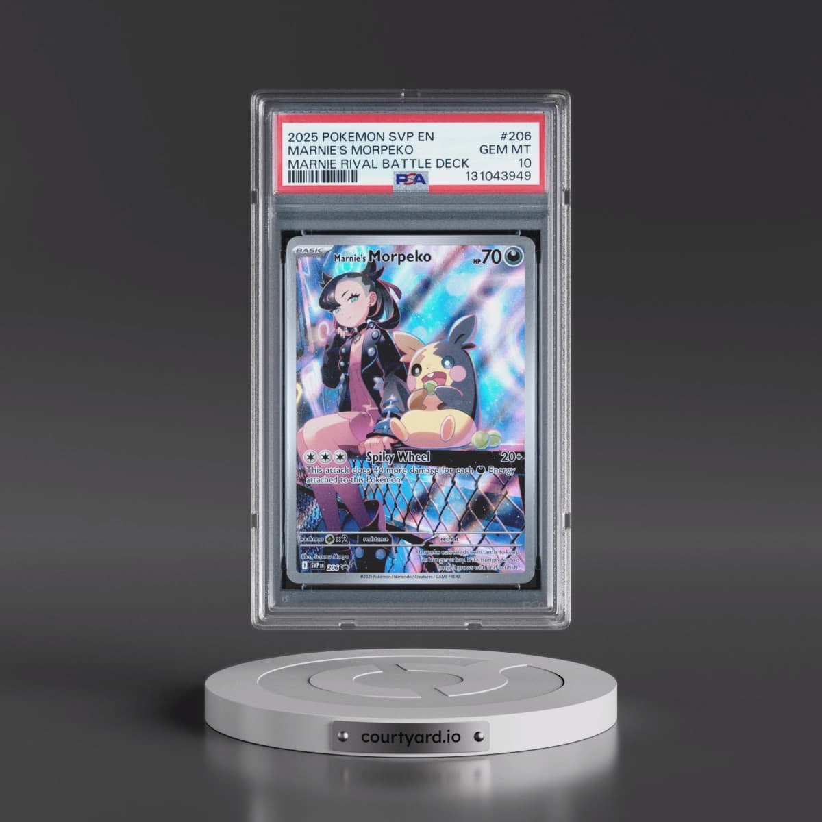 2025 Pokémon Svp EN-SV Black Star Promo #206 Marnie's Morpeko - Marnie Rival Battle Deck (PSA 10 GEM MINT)