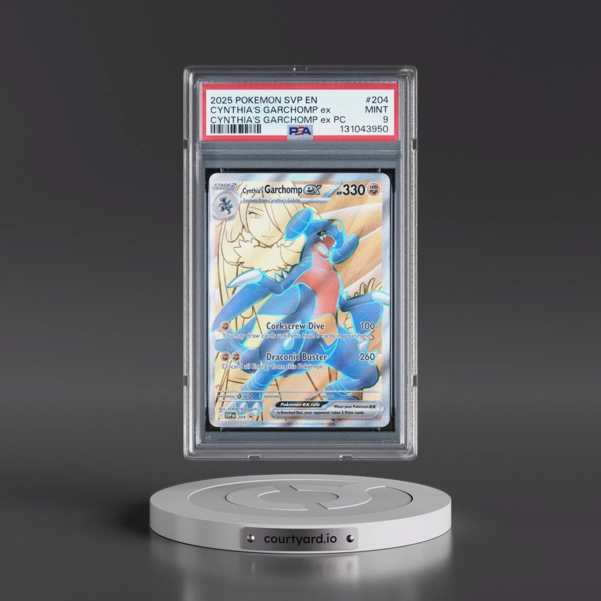 2025 Pokémon Svp EN-SV Black Star Promo #204 Cynthia's Garchomp EX - Holo Cynthia's Garchomp EX Premium Collection (PSA 9 MINT)
