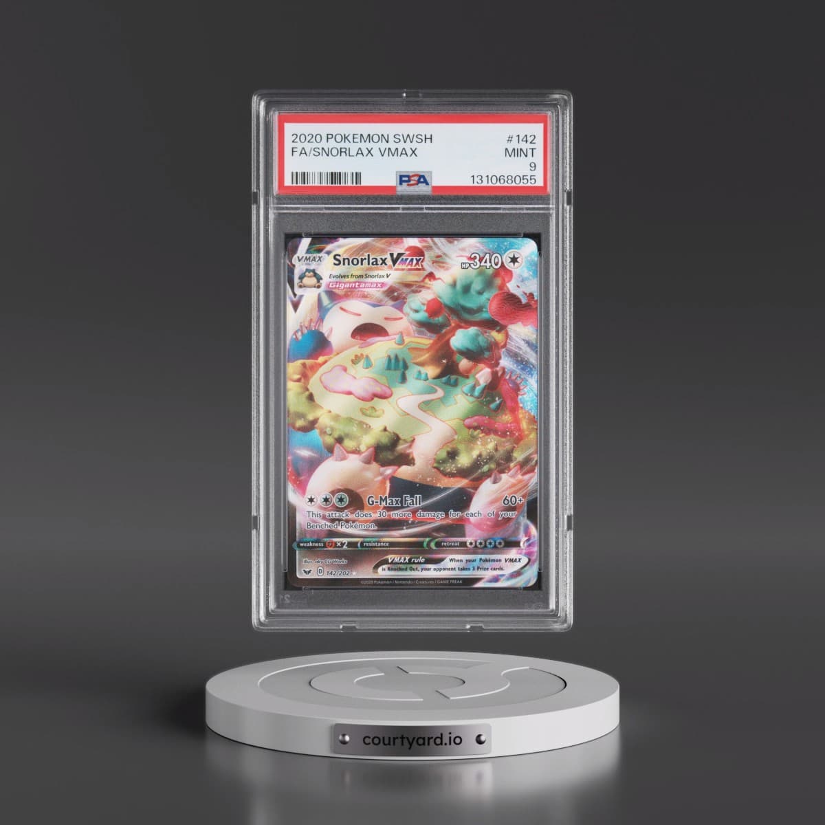 2020 Pokémon Sword & Shield #142 Snorlax Vmax - Full Art (PSA 9 MINT)