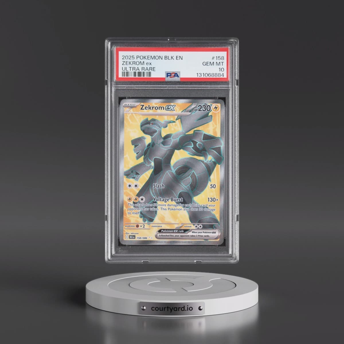 2025 Pokémon Blk EN-Black Bolt #158 Zekrom EX - Holo Ultra Rare (PSA 10 GEM MINT)