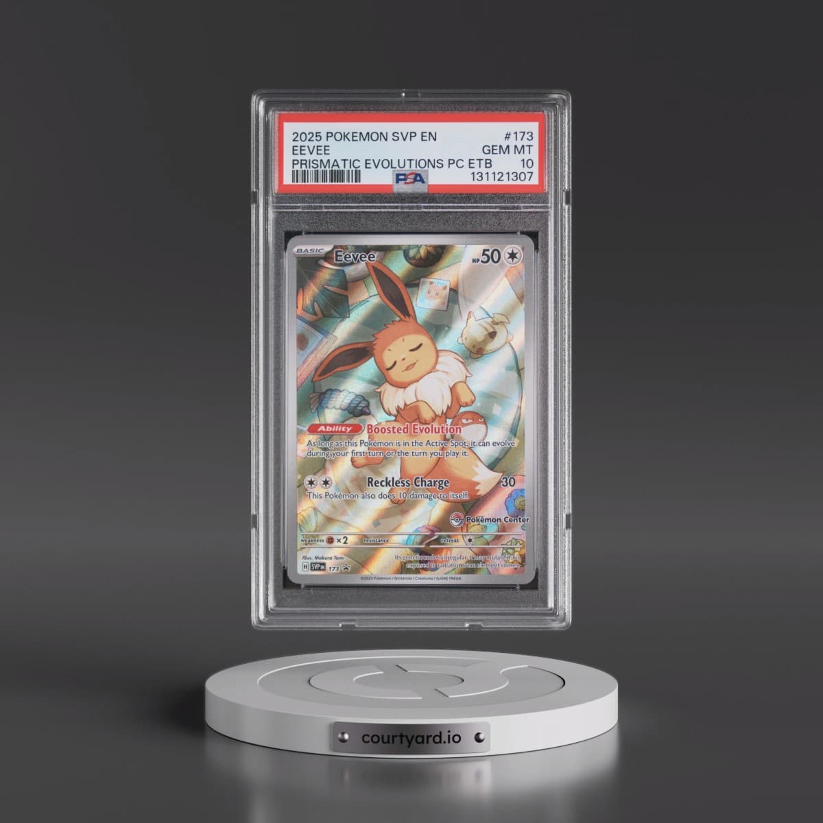 2025 Pokémon Svp EN-SV Black Star Promo #173 Eevee - Prismatic Evolutions Pokemon Center Elite Trainer Box (PSA 10 GEM MINT)