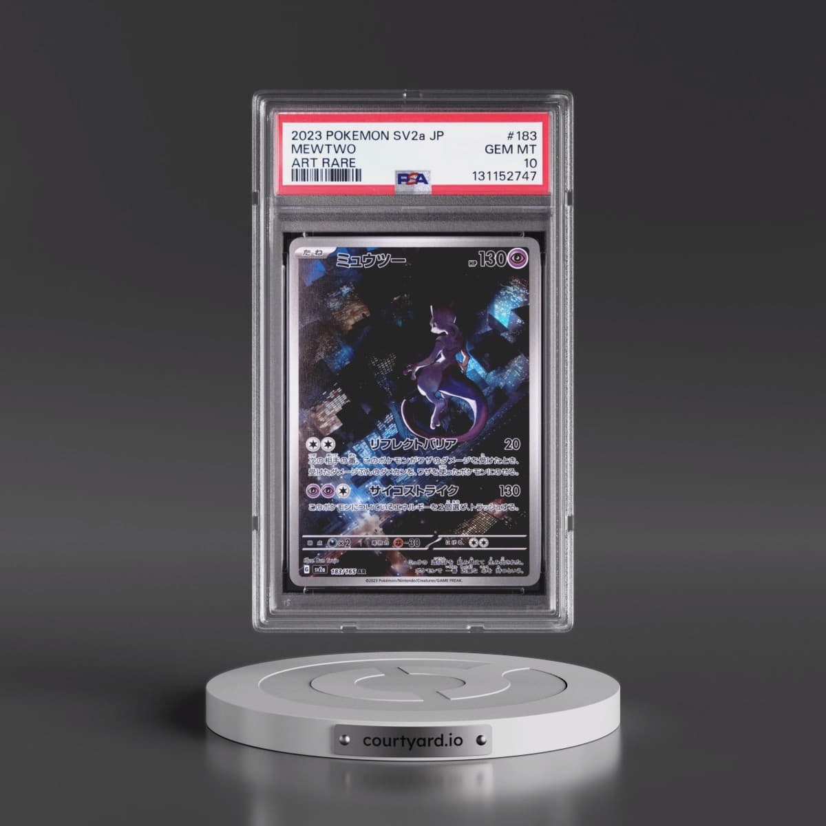 2023 Pokémon Sv2a-Pokemon 151 #183 Mewtwo - Art Rare (PSA 10 GEM MINT)
