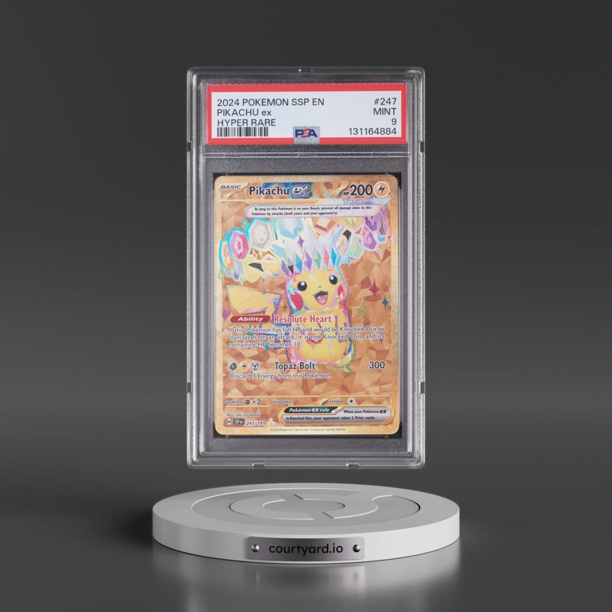 2024 Pokémon Ssp EN-Surging Sparks #247 Pikachu EX - Holo Hyper Rare (PSA 9 MINT)