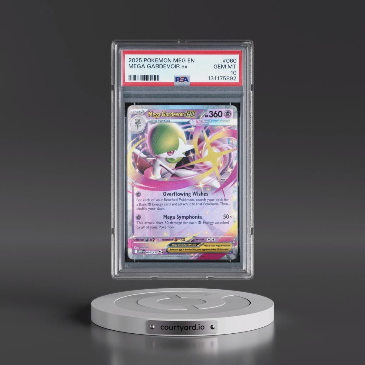 2025 Pokémon Meg EN-Mega Evolution #060 Mega Gardevoir EX - Holo (PSA 10 GEM MINT)