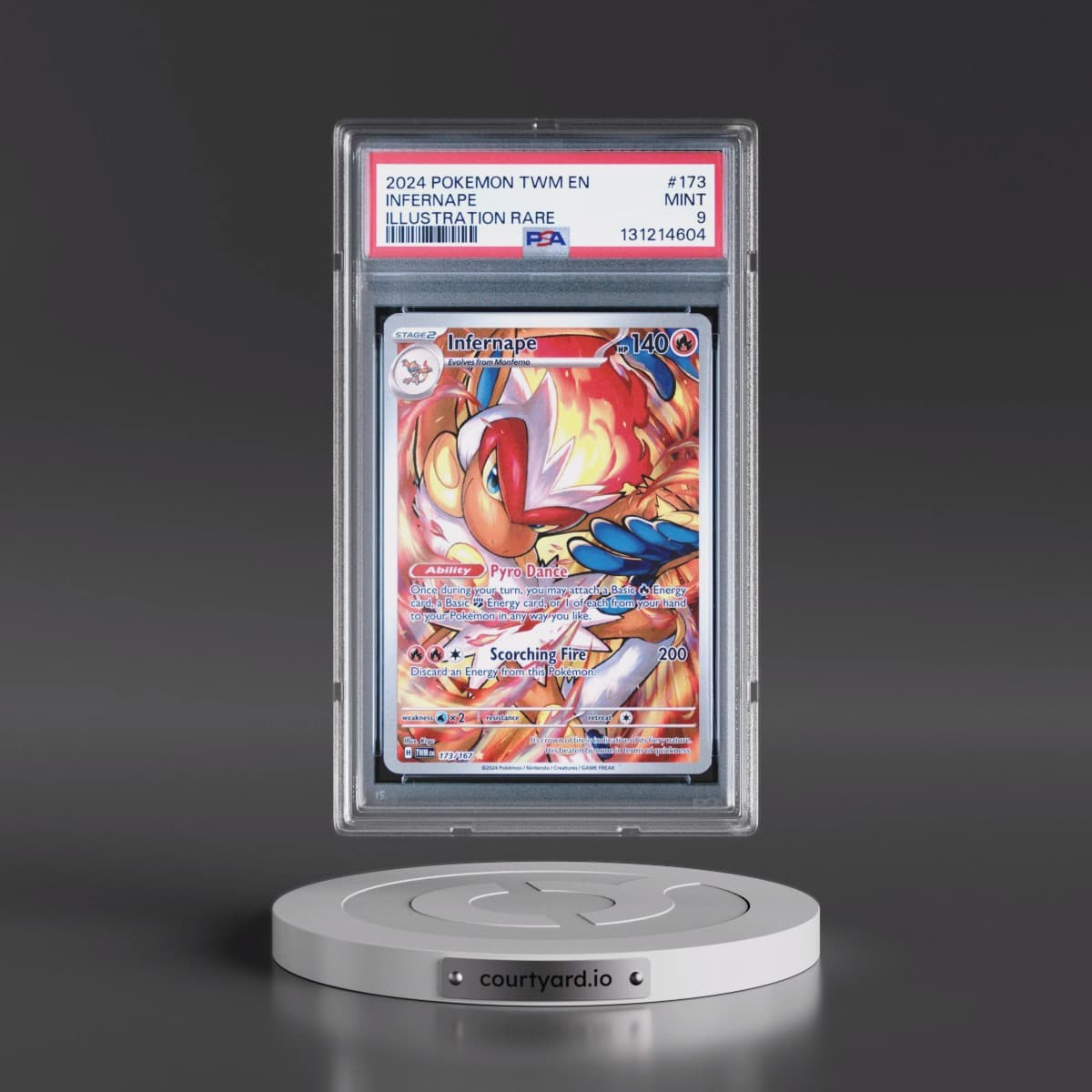 2024 Pokémon Twm EN-Twilight Masquerade #173 Infernape - Illustration Rare (PSA 9 MINT)