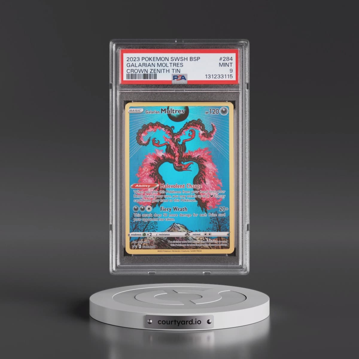 2023 Pokémon Swsh Black Star Promo #284 Galarian Moltres - Crown Zenith Tins (PSA 9 MINT)