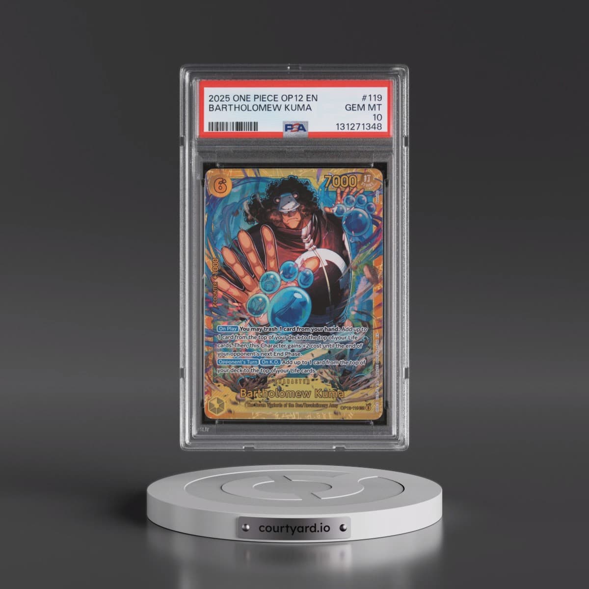 2025 One Piece OP12-Legacy of the Master #119 Bartholomew Kuma (PSA 10 GEM MINT)