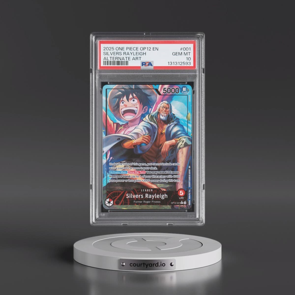 2025 One Piece OP12-Legacy of the Master #001 Silvers Rayleigh - Alternate Art (PSA 10 GEM MINT)