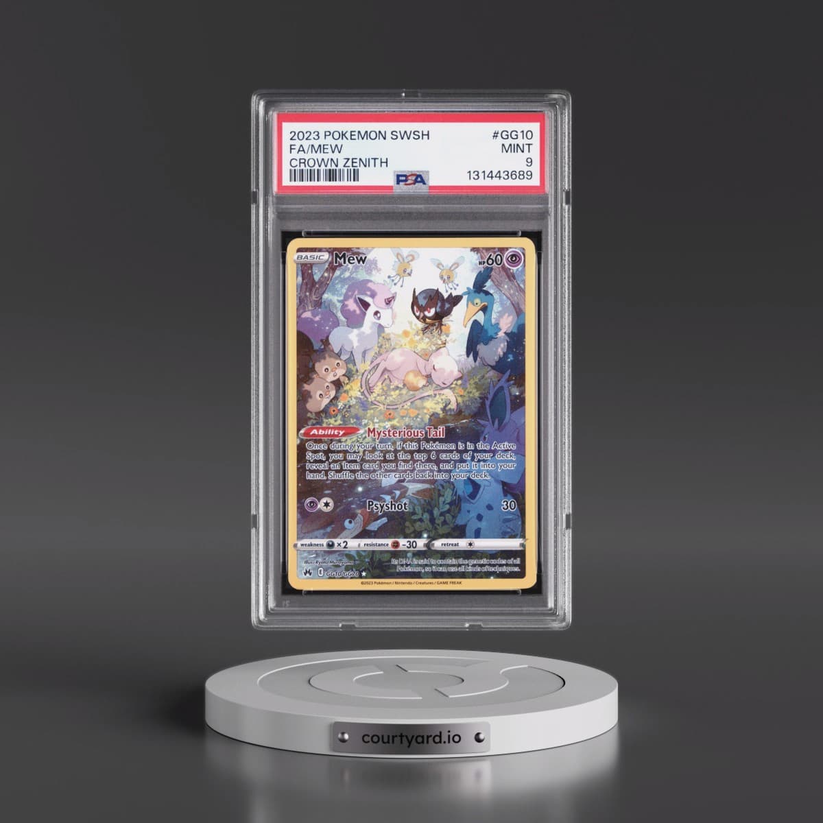 2023 Pokémon Sword and Shield Crown Zenith #GG10 Mew - Full Art (PSA 9 MINT)