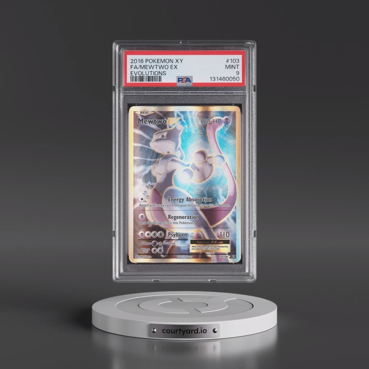 2016 Pokémon XY Evolutions #103 Mewtwo EX - Holo Full Art (PSA 9 MINT)